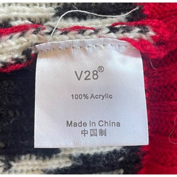 V28 Womens Ugly Christmas Cardigan Sweater XL Button Oversized Reindeer Long - Picture 5 of 6